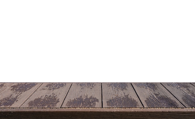 Tampo de mesa de madeira listrado com areia em fundo branco