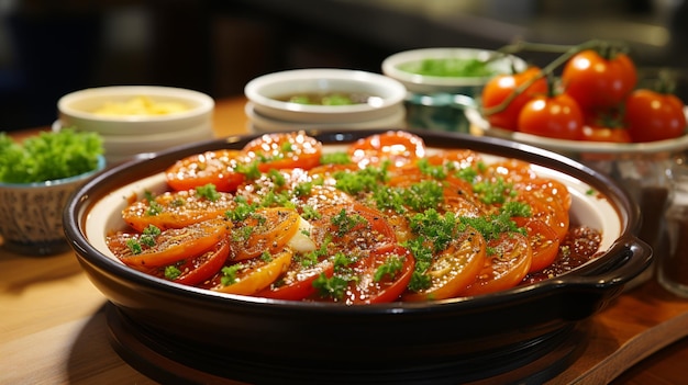 Foto tamsui agei köstliches berühmtes streetfood mit marinara-tomatensauce auf einem weißen fliesentisch