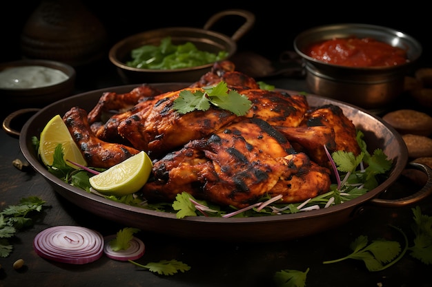 Tandoori pollo comida india fotografía