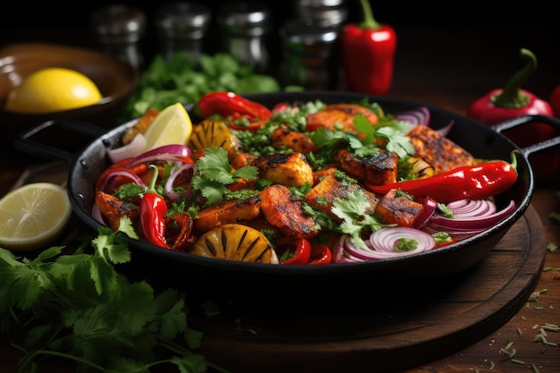 Tandoori Servindo na mesa da cozinha Fotografia profissional de comida publicidade