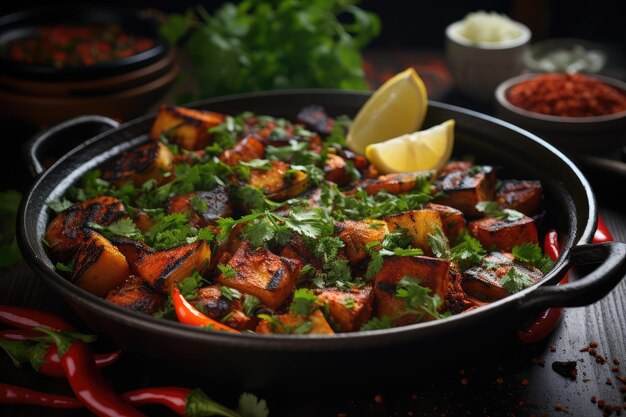 Tandoori Sirviendo en la mesa de la cocina Fotografía profesional de comida publicidad