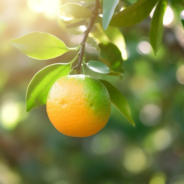 Tangerina fresca madura Laranja mandarim na árvore