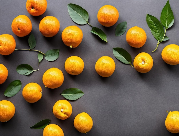 tangerinas e laranjas em um fundo plano