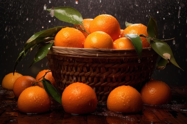 Tangerinas laranjas de fundo Ilustração Generativa AIxD
