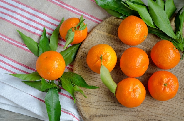 Tangerinas maduras, vista superior