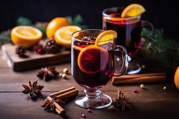 Tangy Mulled Wine Cocktail Erzeugen Sie Ai