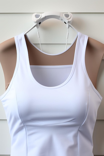 Tank Top Crop Top Music Studio Hintergrund Kopfhörer und Equ Clean Blank White Photoshoot Tee