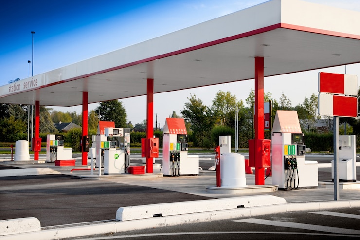 Foto tankstelle für selbstbedienungstreibstoff