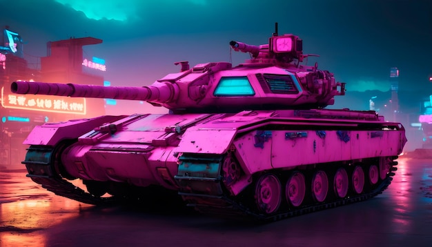 Tanque de batalha de estilo cyberpunk