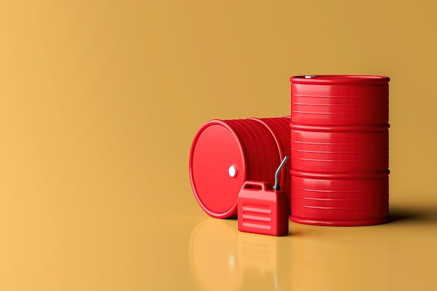 Tanque de óleo vermelho e fundo mínimo de lata de jerrycan plástico para conceitos de energia