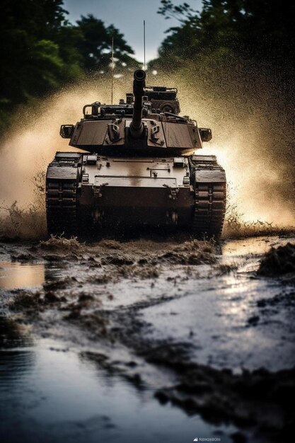 Foto tanque do exército em batalha de guerra