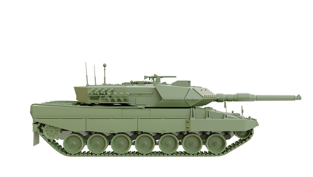 Tanque do exército leopardo 2a4 tanque principal para unidades blindadas de infantaria e cavalaria com renderização em 3d de fundo branco