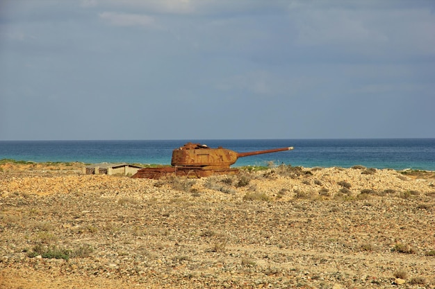 El tanque en la isla Hadibo Socotra Océano Índico Yemen
