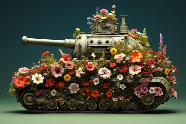 El tanque lleno de flores genera Ai