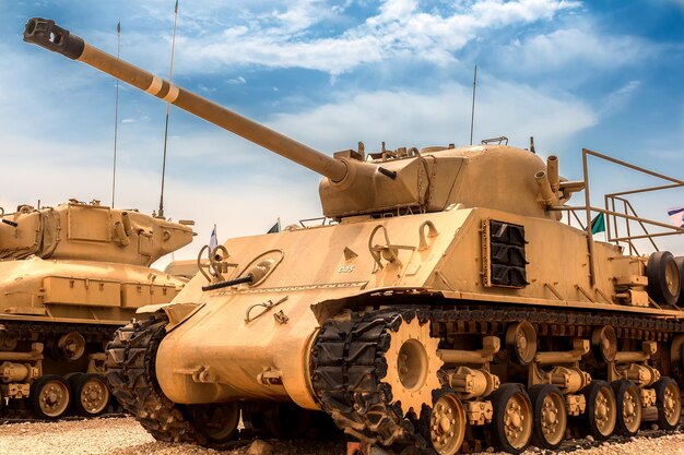 Tanque viejo en un museo en Israel