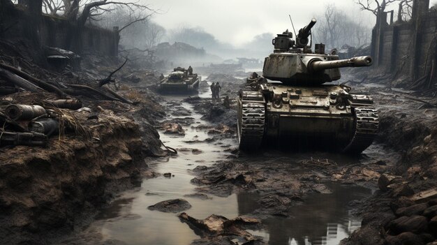 tanques de batalha imagem criativa fotográfica de alta definição