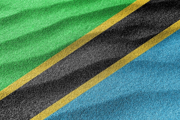 Tansania-Sandflagge, Sandhintergrund der Nationalflagge
