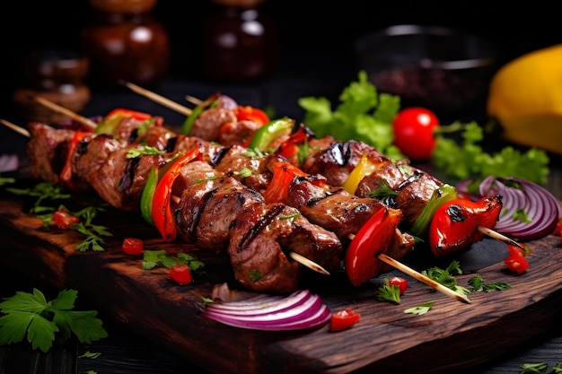 Tantalizing Shish Kebab con IA generativa de verduras