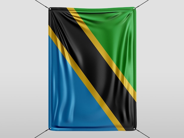 tanzânia de bandeira de renderização 3D isolada e fundo branco
