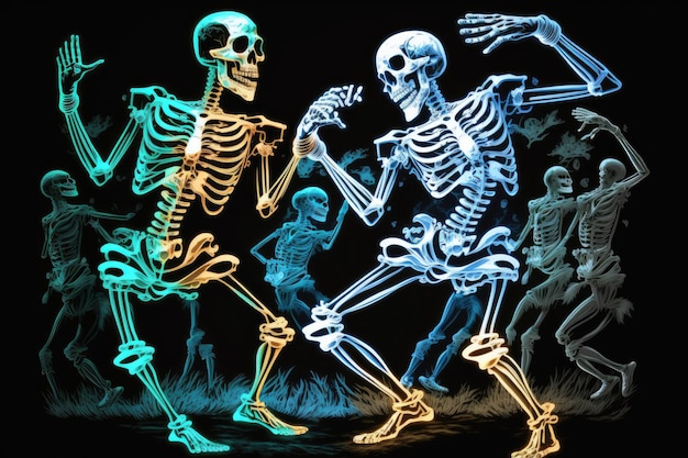 tanzende Skelette