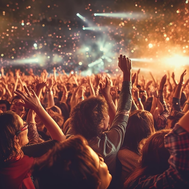 Tanzendes Publikum auf einem Musikfestival