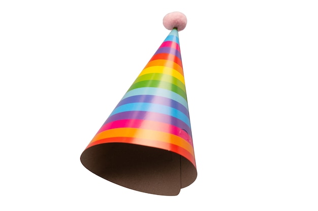 Tapa de cumpleaños colorido aislado sobre fondo blanco.