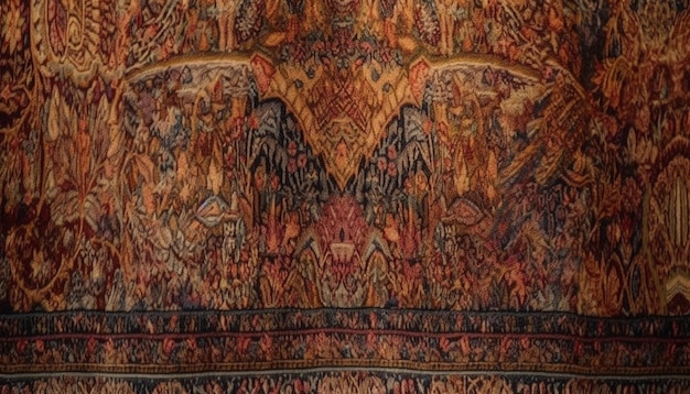 Tapete antigo ornamentado mostra a cultura indígena em arquitetura de estilo retro gerada por inteligência artificial