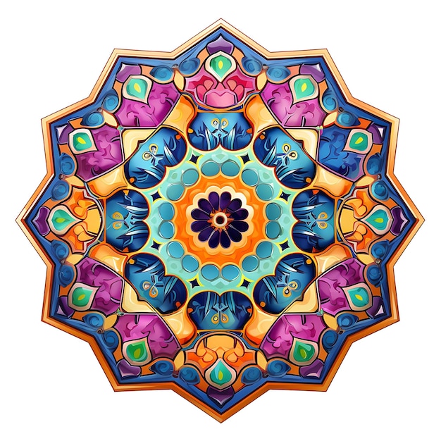 Tapete Bokara Qatari Padrão Octogonal Tapete Simétrico Linhas Motivos Brocado Moldura de Arte Decorativa