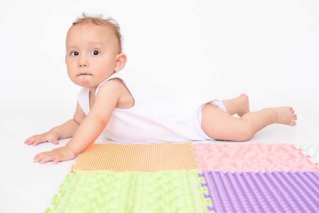 Foto tapete de massagem nos pés do bebê da criança exercícios para as pernas tapete de massagem ortopédica prevenção pés chatos e hálux valgo tapetes de quebra-cabeça de massagem ortopédica para crianças em desenvolvimento