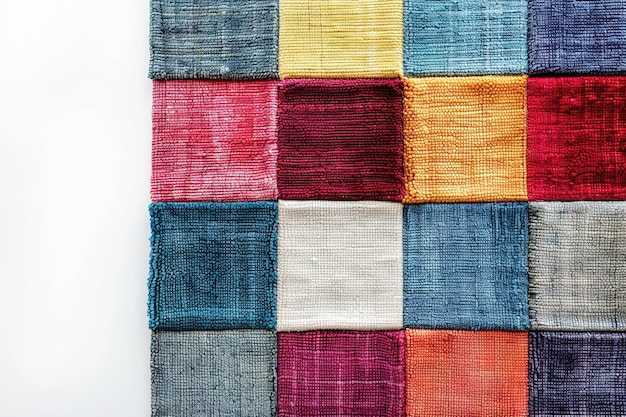 Tapete de patchwork multicolor vibrante Vista de perto Conforto e estética de design doméstico Têxteis domésticos Tapete para quarto de crianças IA gerativa