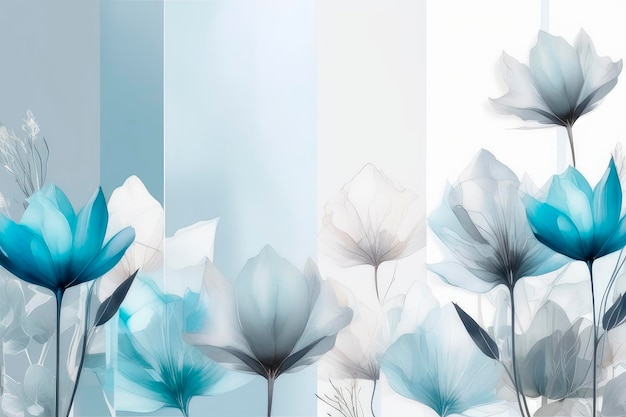 Tapete mit Blumenkunst Kunsthintergrund mit transparenten Röntgenblumen