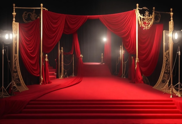tapete vermelho no palco
