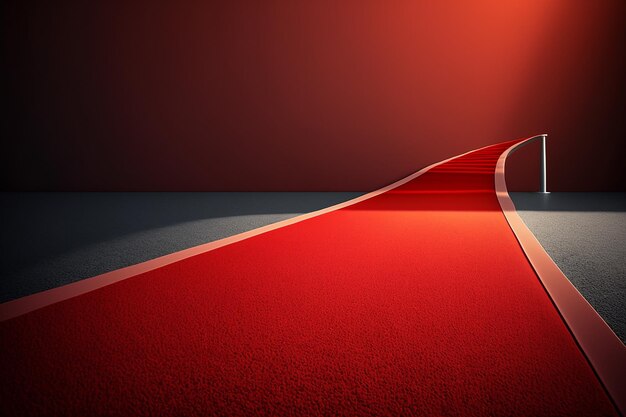 Foto tapete vermelho um símbolo de sucesso, sorte e fama generative ai