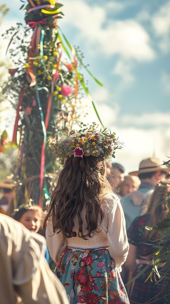 Tapete vibrante de festivais de férias de vizinhança e atividades comunitárias para diversão familiar