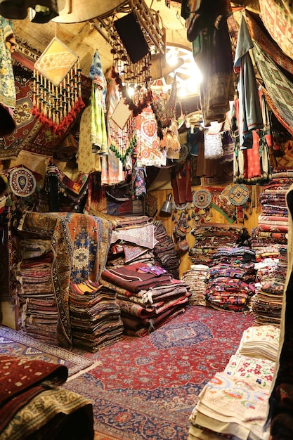 Tapetes tradicionais turcos em Goreme Nevsehir Turquia