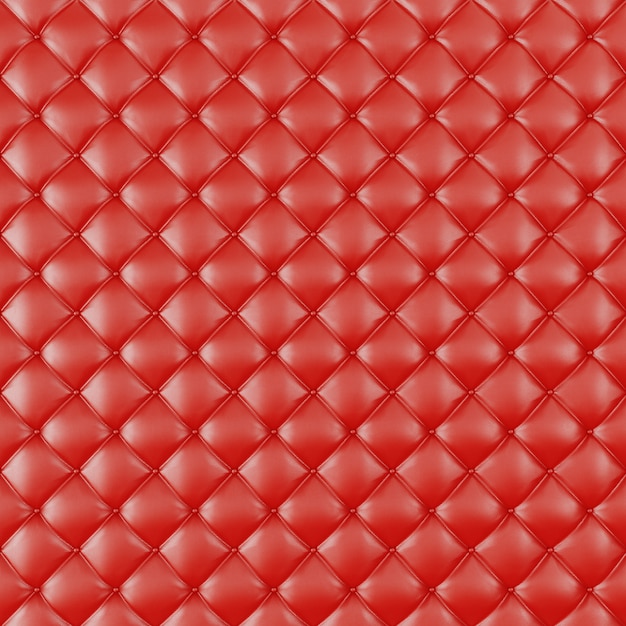 Tapicería de cuero Sofá de fondo. Sofá de decoración de lujo rojo. Elegante textura de cuero rojo con botones para el patrón y el fondo. Textura de cuero para recurso gráfico, renderizado 3D