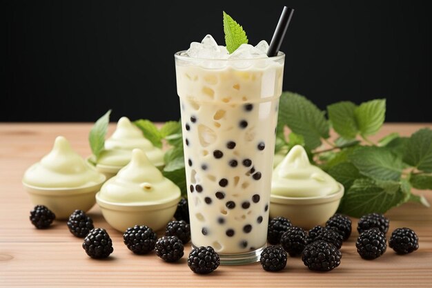 Tapioca Bliss Refrescante deleite de verão em fundo branco