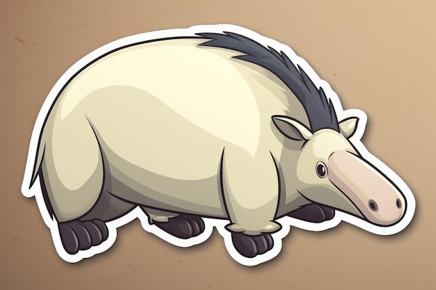 Foto un tapir de dibujos animados con una nariz larga y una nariz larga.