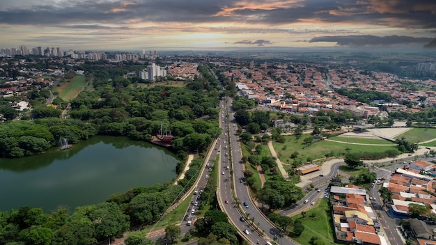 Taquaral Lagune in Campinas Ansicht von oben Portugal Park Sao Paulo Brasilien