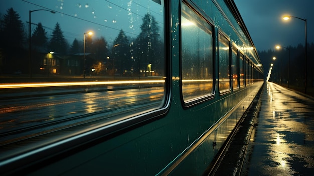 Tarde cielo gris ventana del metro UHD fondo de pantalla