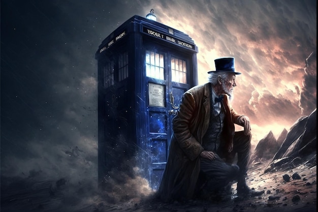 Tardis Blue Time Travel Box maravilloso Universo de Doctor Who gratis al borde del apocalipsis