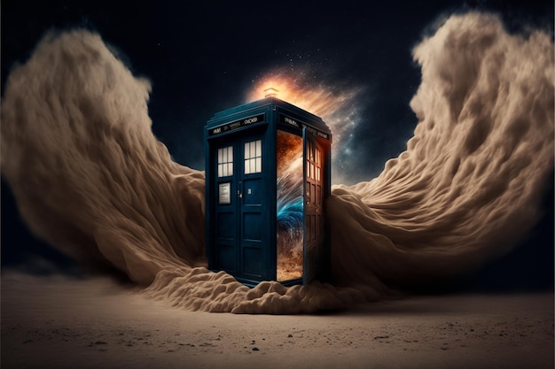 Tardis Blue Time Travel Box maravilloso Universo de Doctor Who gratis al borde del apocalipsis