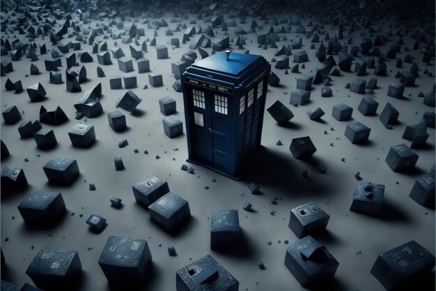 Tardis Blue Time Travel Box maravilloso Universo de Doctor Who gratis al borde del apocalipsis