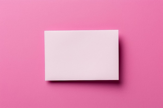 Tarjeta blanca aislada sobre fondo rosa Ai generado