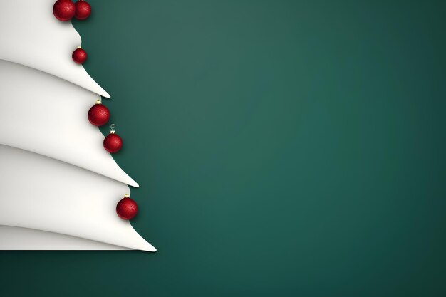 Tarjeta blanca en el fondo del árbol de Navidad
