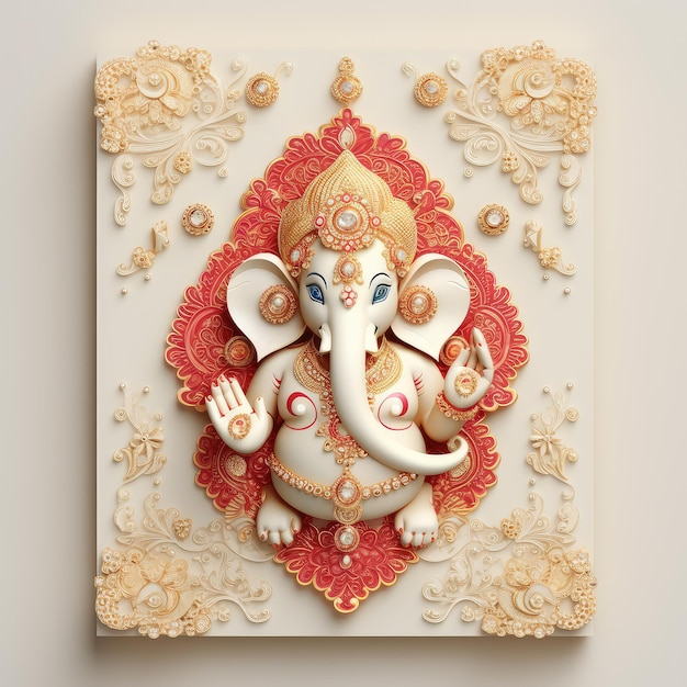 Tarjeta de boda hindú Ganesha Aum Diwali India