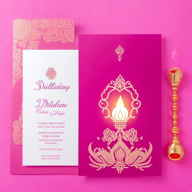 Foto tarjeta de boda india con patrón de elefante de oro y color de cristales