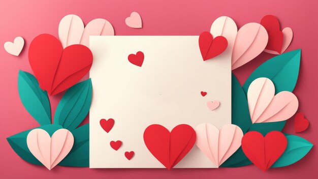 Foto una tarjeta con corazones y una carta con corazones en ella