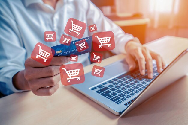 Tarjeta de crédito del cliente con interfaz de holograma inventario de compras cybercash