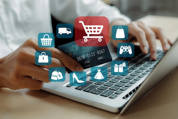 Tarjeta de crédito del cliente con interfaz de holograma inventario de compras cybercash